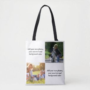 Bolsa Tote Adicione suas próprias fotos, texto e plano de fun