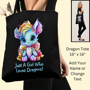 Bolsa Tote Adicione texto - Apenas uma garota que ama dragões