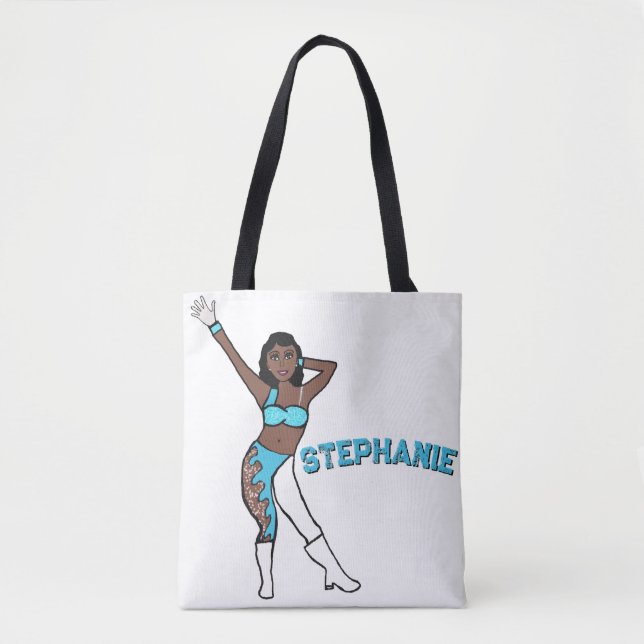 Bolsa Tote Adicione Um Nome De Disco Aqua #1 (Frente)