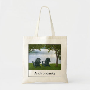 Bolsa Tote Adirondack vazio preside enfrentar um lago em NY,