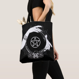 Bolsa Tote Adivinhador Místico Negro Bola de Cristal Mística