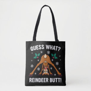 Bolsa Tote Adivinhe o que o traseiro do renque de Natal Piada