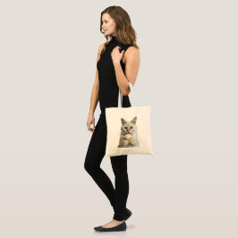 Bolsa Tote Adorable Kitty Eating Cupcake – Cute Pet Photograp