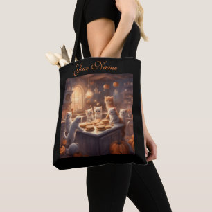 Bolsa Tote Adoráveis Gatinhos Assam Guloseimas de Halloween n