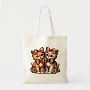 Bolsa Tote Adoráveis Gatinhos Com Arco