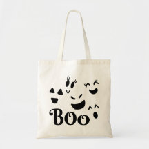 Adoráveis Rostos de Fantasmas BOO em Preto e Branc