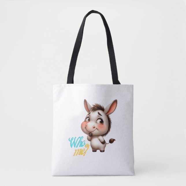 Bolsa Tote Adorável Donkey para o Natal de 2024 - Presente pe (Frente)