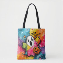 Adorável Fantasma de Patchwork Arte Colorida de Sa