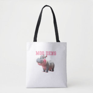 Bolsa Tote Adorável MOO DENG Baby Hippo Girls Kindergarten Vi