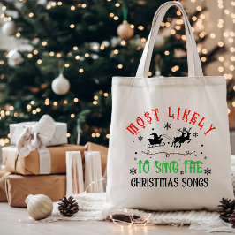 Bolsa Tote Adorável Natal Mais Propenso a Cantar Músicas de N