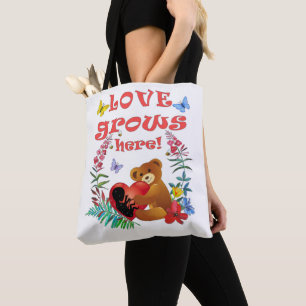 Bolsa Tote Adorável "O Amor Cresce Aqui" Maternidade/Maternid