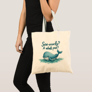 Bolsa Tote Adorável "Rriamente no mar? Um Canhão de Baleia?"