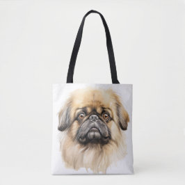 BOLSA TOTE ADORÁVEL TAN PEKINGESE PUPPY DOG