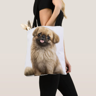 BOLSA TOTE ADORÁVEL TAN PEKINGESE PUPPY DOG