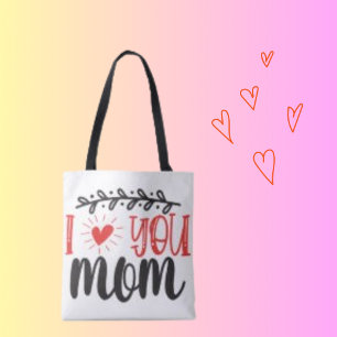 Bolsa Tote Adoro a Typografia da Mãe Simples e Chic