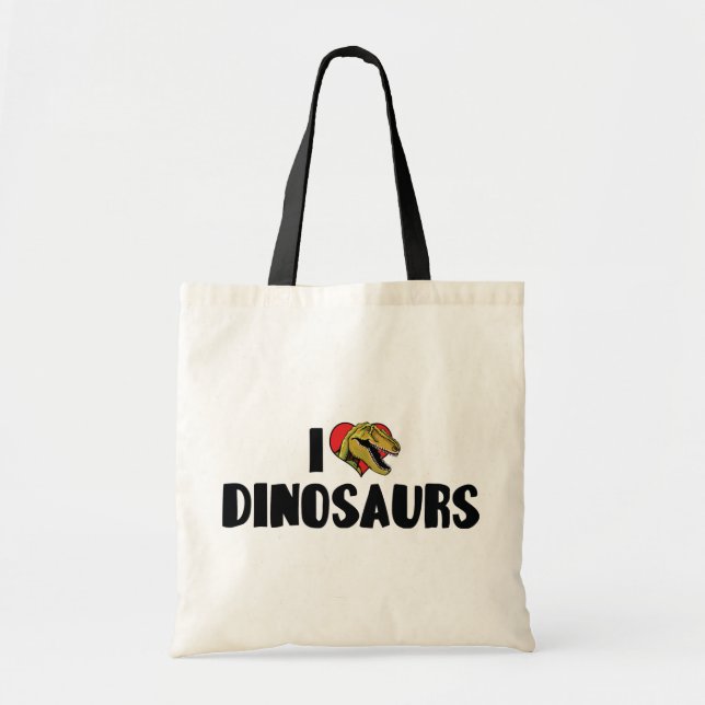 Bolsa Tote Adoro Dinossauros do Coração - Fóssil do Dinossaur (Frente)