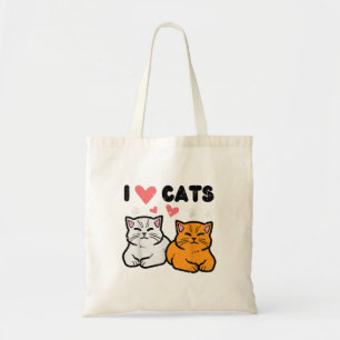 Bolsa Tote Adoro Gatos Corações Gatinhos Bonitos
