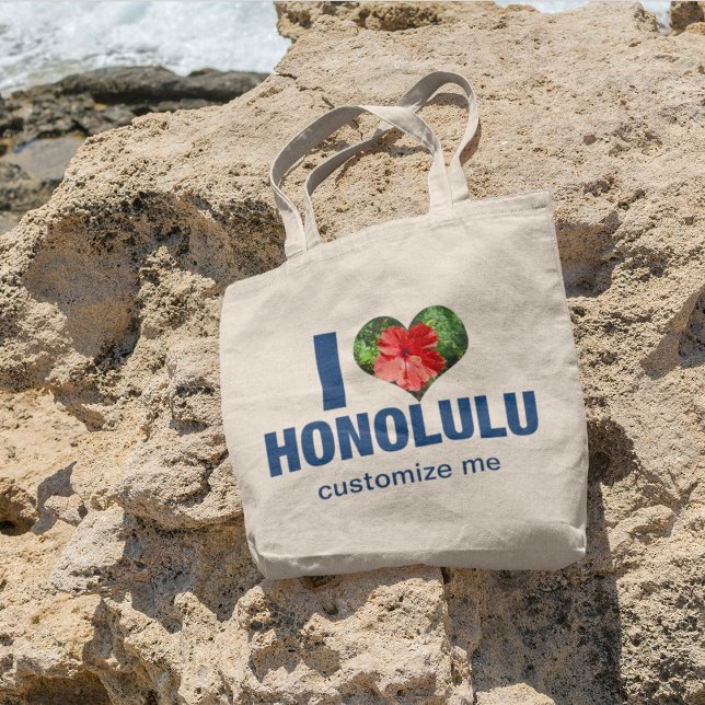 Bolsa Tote Adoro Honolulu Cute Hawaii Hibiscus Flower (Criador carregado)