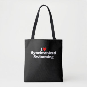 Bolsa Tote Adoro Nadar Sincronizado Coração Souvenir Engra