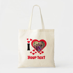 Bolsa Tote Adoro o modelo de Foto "Seu Texto"