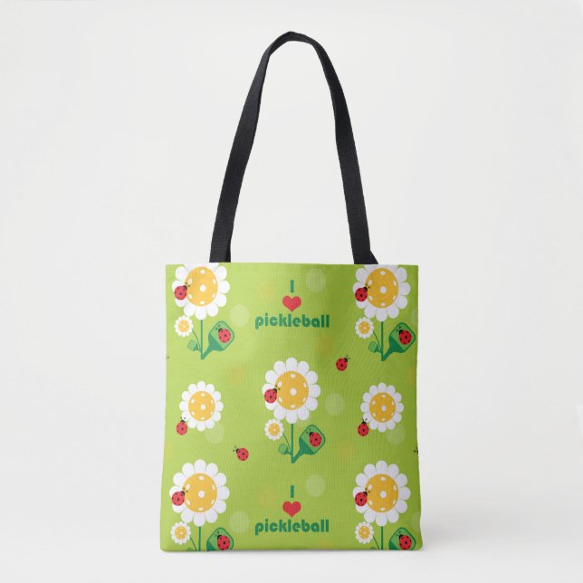 Bolsa Tote Adoro piclebol com joaninhas (Frente)