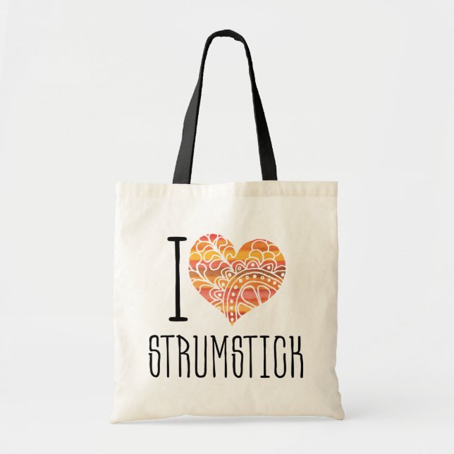 Bolsa Tote Adoro Strumstick Orange Mandala Heart (Frente)