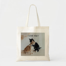 Bolsa Tote Adoro-Te A Abraçar Os Gatos - Bonita E Romântica