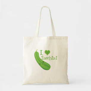 Bolsa Tote Adoro Zucchini sorrindo Kawaii Zucchini