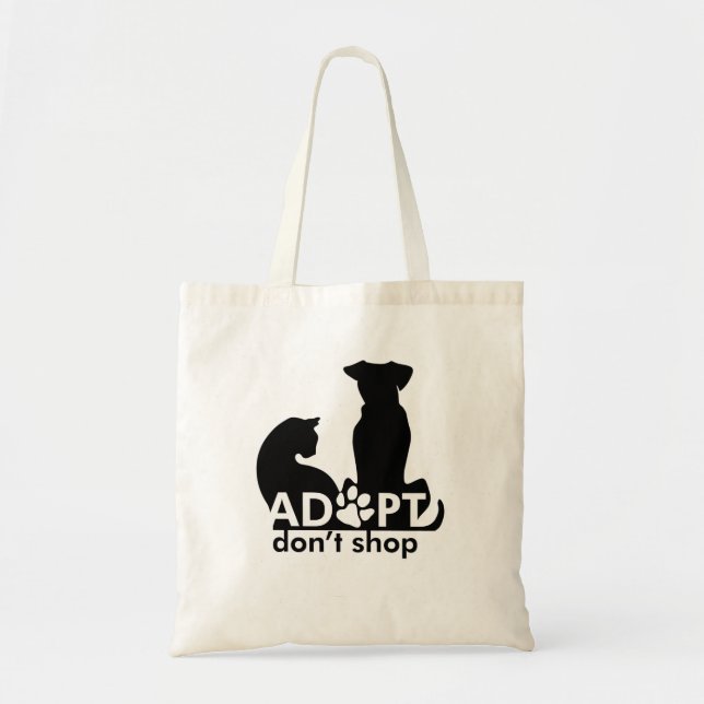 Bolsa Tote Adotar Não Comprar Gato Canino (Frente)