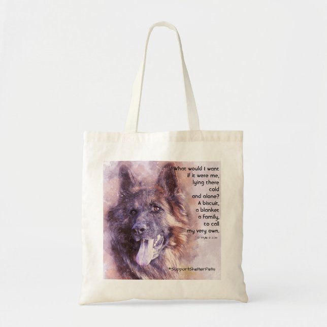 Bolsa Tote Adotar Um Abrigo - German shepherd (Frente)