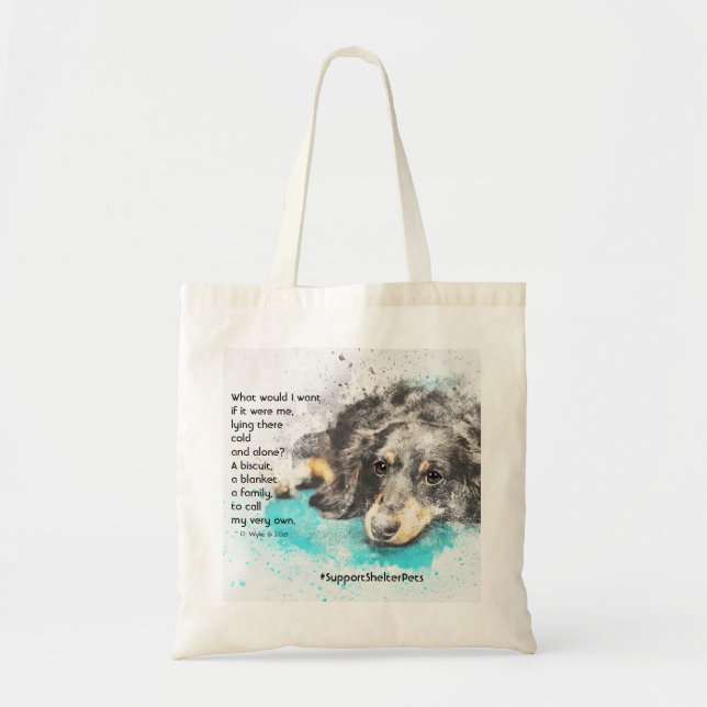 Bolsa Tote Adotar Um Prateleira - Dachshund (Frente)
