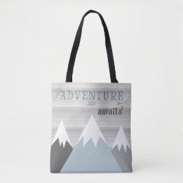 Bolsa Tote Adventure Awaits Mountain Wooden