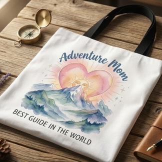 Bolsa Tote Adventure Mom Watercolor Mountains - Best Guide in