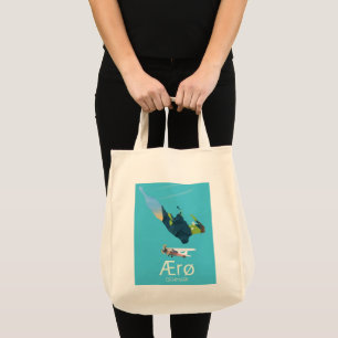 Bolsa Tote AErø, poster de viagens de Mapa da Dinamarca
