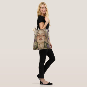 Bolsa Tote Aesthetic Cottagecore Girl Art Print