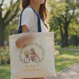 Bolsa Tote Aesthetic Watercolor Sloth Floral Tote Bag