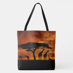 Bolsa Tote Afafricano Safari ao pôr do sol