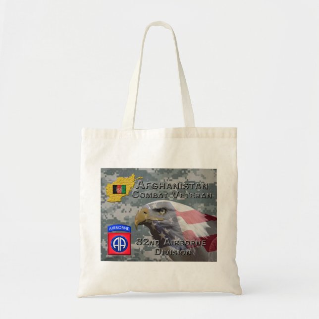 Bolsa Tote "Afeganistão Combate Veterano" - 82º Divis Aéreo (Frente)