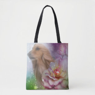 Bolsa Tote Afegão de Hound Flowers de Arte Canina
