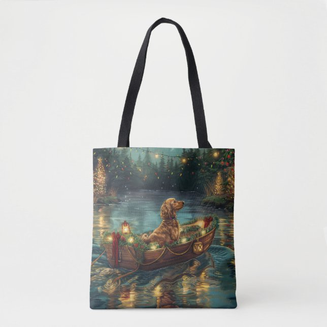 Bolsa Tote Afghan Hound Christmas Festive Voyage (Frente)