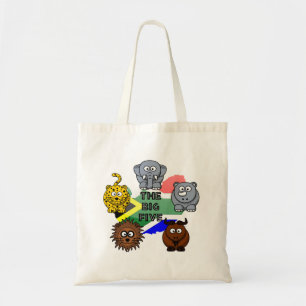 Bolsa Tote África do Sul Grande Cinco Cartoons Animais Safari