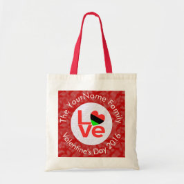Bolsa Tote African American Red Letters LOVE Flag Personalize