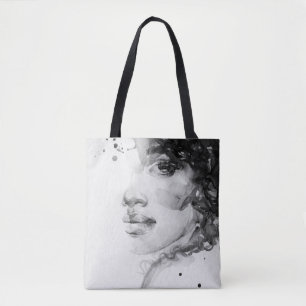 Bolsa Tote african american woman. beauty fashion illustratio