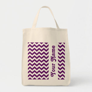 Bolsa Tote African Violet Safari Chevron com nome personalizá