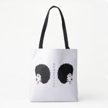 Bolsa tote Afro com Lábios Vermelhos Bonitos