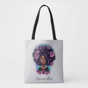 Bolsa Tote Afro-Mulher Floral