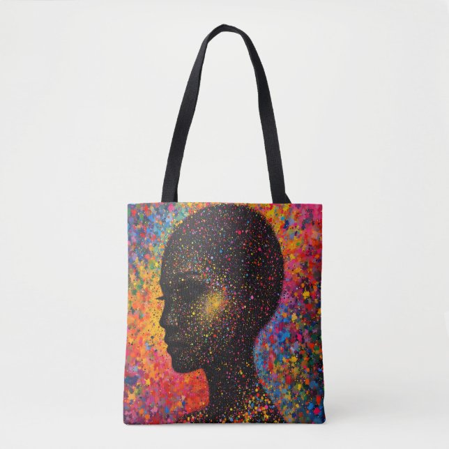 Bolsa Tote Afro Nebula Sussurro – Celebração da História Negr (Frente)