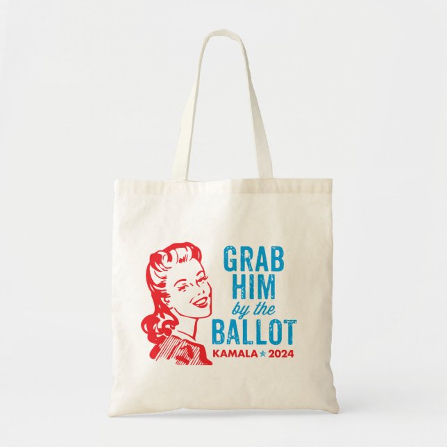Bolsa Tote Agarra-o no escrutínio - Kamala Harris Tote Bag (Frente)