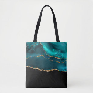 Bolsa Tote Agate Teórico Moderno de Na moda e Faixa Dourada