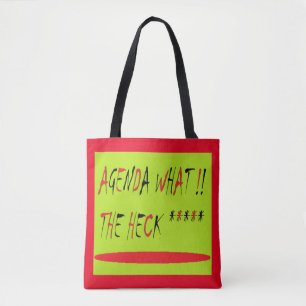 Bolsa Tote Agenda O que o inferno traz de verde limão vermelh